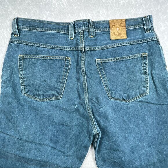 Diesel Basic Jeans Saddle Denim Men’s 36X27 Green Denim Straight Fit Raw Hem - Picture 10 of 14